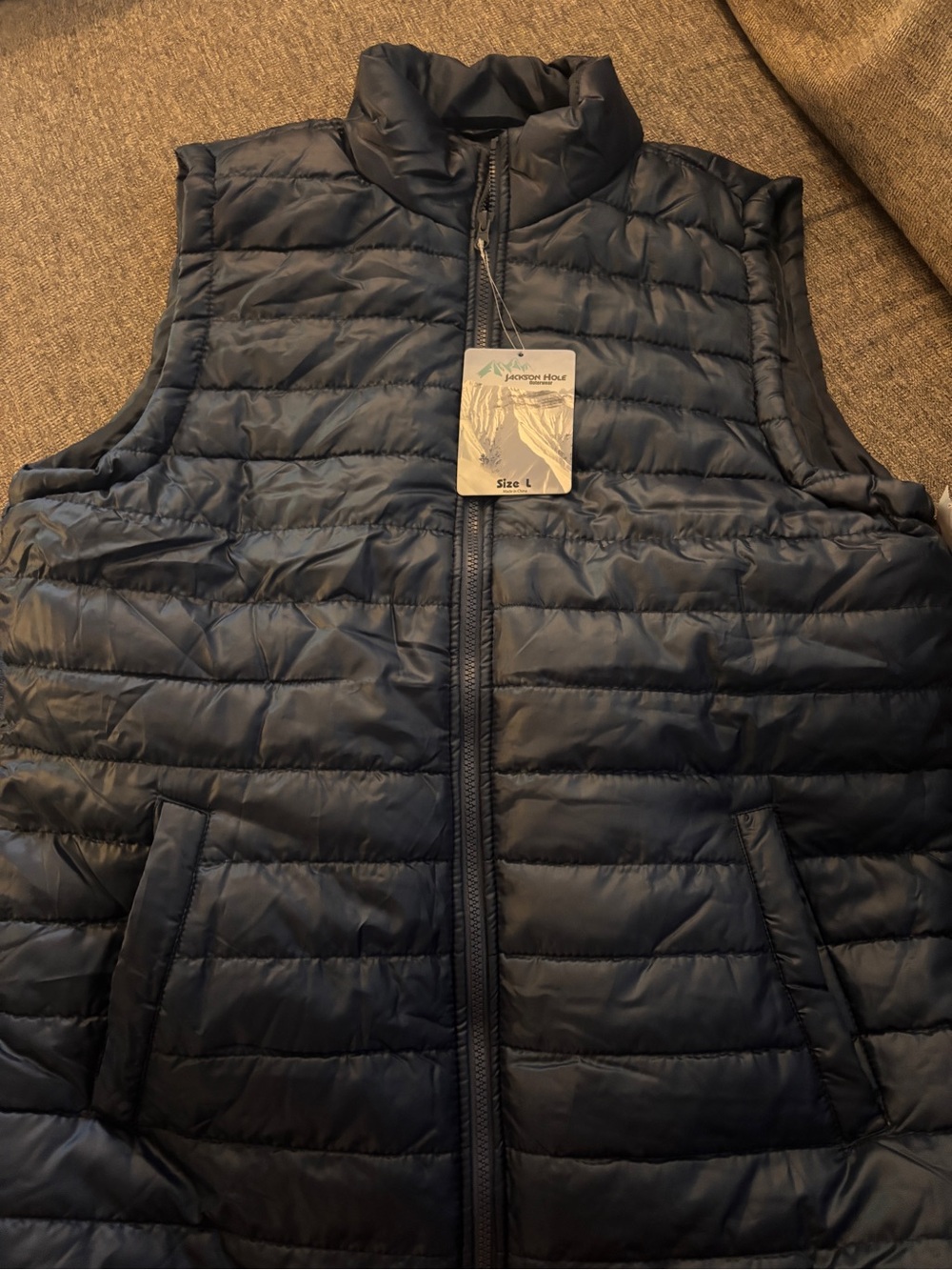Men's Jackson Hole Navy Quilted Puffer Vest - Lightweight Sleeveless Jacket